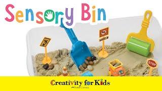 Inside the Construction Zone Sensory Bin | Creativity for Kids