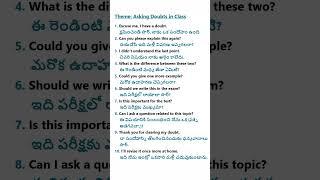 Part 90 - Asking Doubts in Class #doubts #EnglishTelugu  #learnenglish #viral #quesstioning