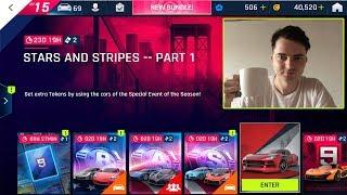 play Asphalt 9 daily events Stars and Stripes - part 1 try too collect all tokens