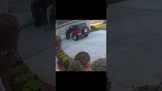 Guy Wrecks Jeep into Garage 