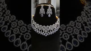 ₹1199, silver Neckpiece...... #artificaljewellery #necklace #victoria #bridal #cz #silver #mat