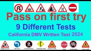 California DMV Written Test 2024 - 9 Different Tests (Questions with Explained Answers) #dmv