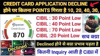 Credit Card Declined होने पर, CiBil Score कितना Points Low होता है !! Inquiry लिस्ट इतनी लंबी देख लो