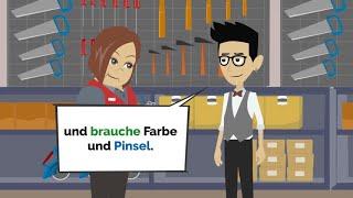 Deutsch lernen A1-A2: Eine Wohnung mieten, im Baumarkt einkaufen & die Wohnung streichen