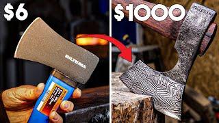 I Forged a $6 Hardware Store Axe Into a $1000 Damascus Axe