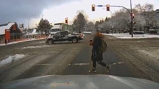 Dashcam captures dramatic hit-and-run in Victoria, B.C.