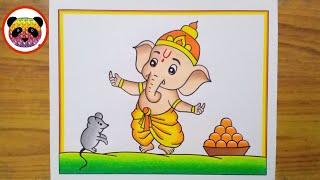 Ganesh Drawing / Lord Ganesha Drawing / How to Draw Beautiful Ganpati Bappa / Easy Drawing / Ganesh