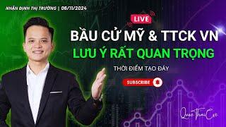 Chứng khoán hôm nay | Nhận định thị trường 6/11/2024: Lưu ý rất quan trọng, thời điểm VNI tạo đáy ?