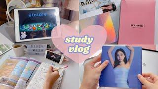 study vlog (malaysia)🩰 blackpink the album unboxing + lightstick, playing among us | 宅在家的一天