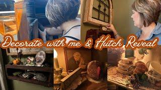 DECORATE WITH ME!  VINTAGE SEWING DRAWER + EXCITING HUTCH REVEAL! #homedecor #decorating