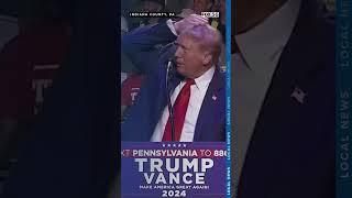 Trump talks about his hair during PA rally