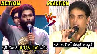 Action-Reaction | Allu Arjun Vs Producer Dil Raju Over ICON STAR Tag | Filmylooks