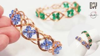 Easy wire bead bracelet making tutorial | 4-Strand Braid Cuff bracelet 1071