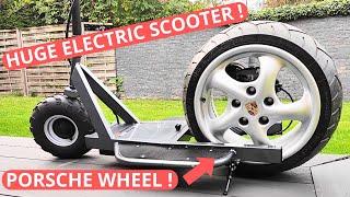 Making a huge electric scooter with a car wheel full build