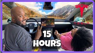 15 HOUR ROAD TRIP IN OUR TESLA!