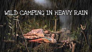 WILD CAMPING In Heavy Rain with Thunder‼️ Not Solo Camping in Heavy Rain Without Tent with Grandpa‼️