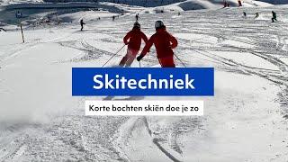 Skitechniek: korte bochten skiën doe je zo! #skien #wintersport #tips