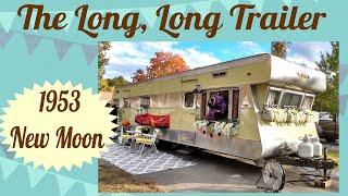 Tour a 1953 New Moon vintage trailer, similar to the one in the movie The Long, Long Trailer.