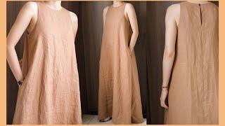 DIY Sleeveless Linen Maxi Dress | Linen Dress | Summer Dress