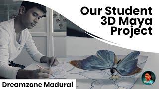 3D Butterfly Model Project | Dreamzone Madurai Student M.Rajeshwaran | Maya Project | #Rajipedia