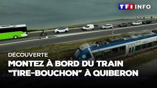 Montez à bord du tire bouchon, le train des vacances qui traverse la presqu'Île de Quiberon et per