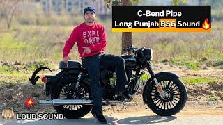 BS6 CLASSIC 350 C-BEND PIPE WITH LONG PUNJAB EXHAUST | Loudest Sound 