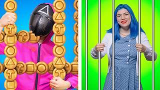 HOW TO SNEAK CANDY INTO SQUIDGAME JAIL | FUNNY SITUATIONS & SMART IDEAS BY CRAFTY HAKCS PLUS