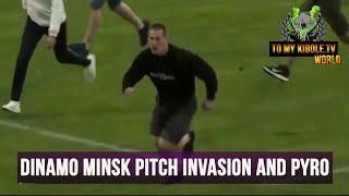 Dinamo Minsk pitch invasion and pyro, Latvia 11.07.2019