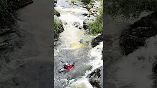 Canoeists on the river Dee at Llangollen but will they all make it safely through!!!