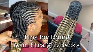 Tips For Doing Mini Straight Back Feed in Braids | Ombré Straight Back Braids