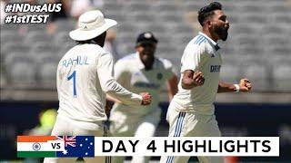 India vs Australia 1st Test Day 4 Highlights 2024 | India vs Australia | IND vs AUS Test Highlights