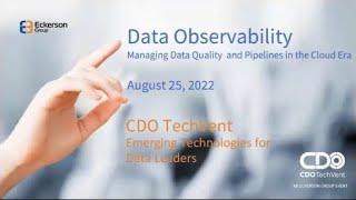 Data Observability CDO TechVent - Eckerson Group Virtual Event