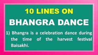 10 Lines on Bhangra Dance in English | Few Sentences about Bhangra Dance