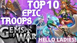 TOP 10 EPIC TROOPS 2020 | Gems of War | The best 10 epic rarity troops in a top 10 list IMO w/ TEAMS