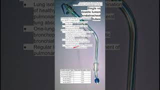 Single vs double lumen endotracheal tubes