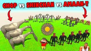 SHINCHAN vs CHOP vs AMAAN-T but with LUCKY SPIN BATTLES in Animal Revolt Battle Simulator