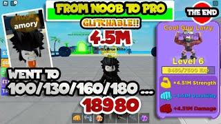 From Noob to Pro Part #3: Took 115 hours to Get 18980 Using Total 87M Glitch | Roblox Muscle Legends