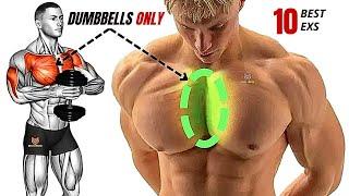 10 BEST INNER CHEST EXERCISES  WITH DUMBBELLS ONLY AT HOME  /  Musculation poitrine interne