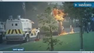 Riots in Bogside Derry, Northern Ireland