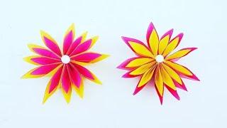 Paper flowers- very easy and beautiful paper flowers - DIY flowers-Flowers making tutorial-#Craftsia