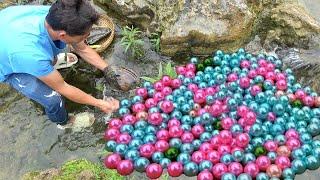 The flood broke out and the river was filled with large clams filled with pearls