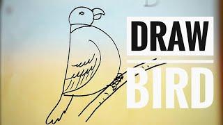 Draw a bird || Only drawing for kids || linkon art space