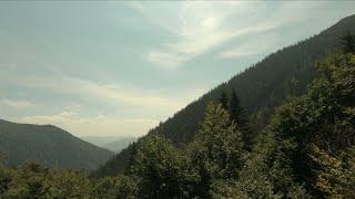 Challenging steep uphill hike in Slovak mountains Mala Fatra