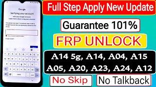 Samsung Frp Bypass Talkback Not Working 2024 Android 12-13-14Samsung A14 5g/A14/A03/A04/ Frp Unlock