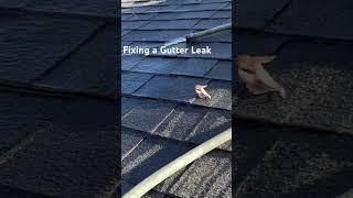 Water testing a gutter after a repair to fix a leak!
