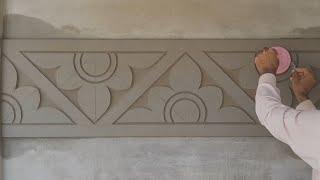 decorative border design for cement