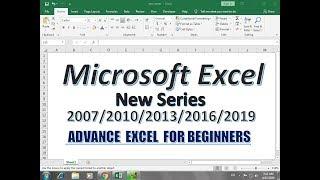 Ex#4 Advance Excel For Beginners 2007/2010/2013/2016/2019 Hindi