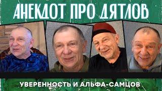 Анекдот про дятлов, уверенность и альфа-самцов