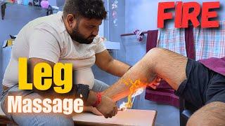 Painkiller Leg Massage to instantly relieve by Shamboo Barber - ASMR Fire Leg Massage