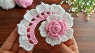 3DWow AmazingHow to make  eye-catching flower crochet Super easy crochet rose flower making.